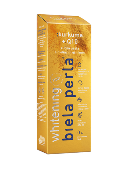 Bieliaca zubná pasta :kurkuma + Q10